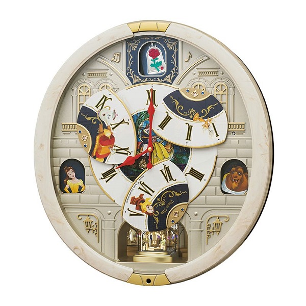 ディズニーからくり時計 壁掛け時計 名入れ 美女と野獣 FW591A