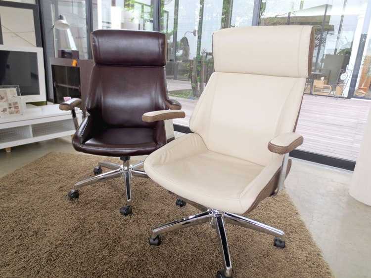 CH-2660 レザー製オフィスチェアハイグレード｜ダークブラウン