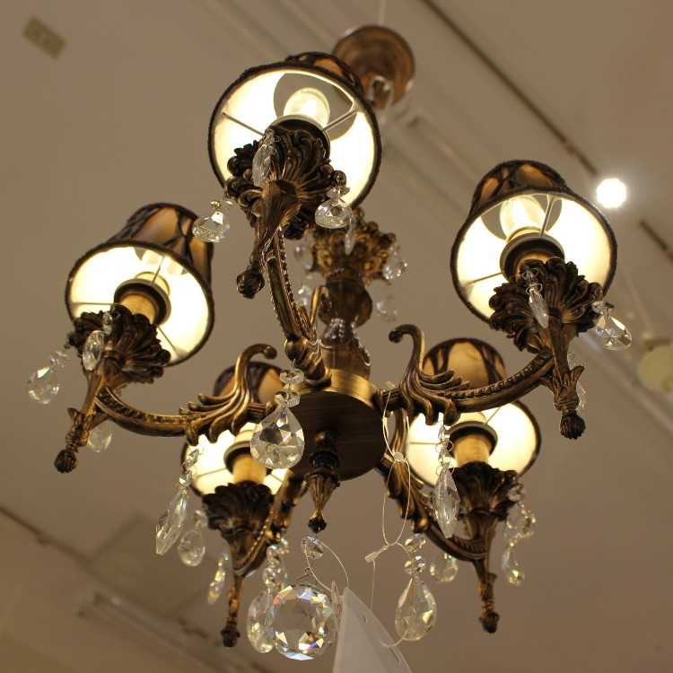 LT-3809 アンティークシェード・5灯シャンデリア（LED対応）