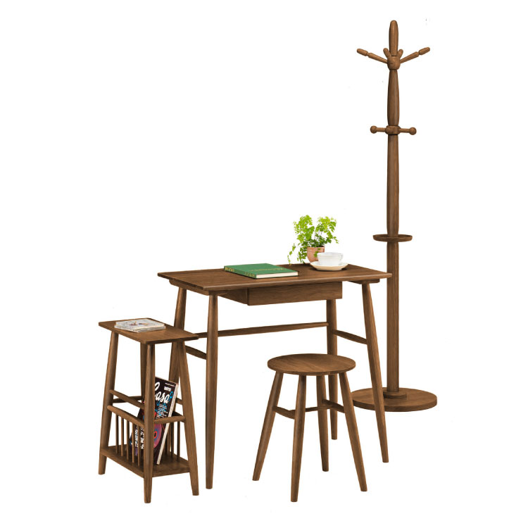 OT-1533 天然木オーク製の高級マガジンラック｜北欧風・ブラウン