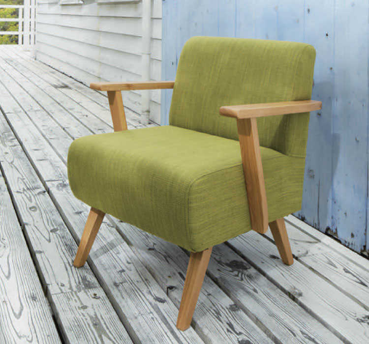 SF-2077 緑1人掛けソファーグリーン 幅61cm布ファブリック張