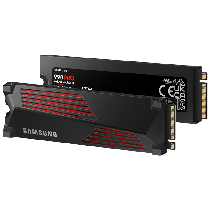 Samsung 990 PRO w/Heatsink MZ-V9P1T0CW 1TB 7450/6900MB/s RGB PCIe