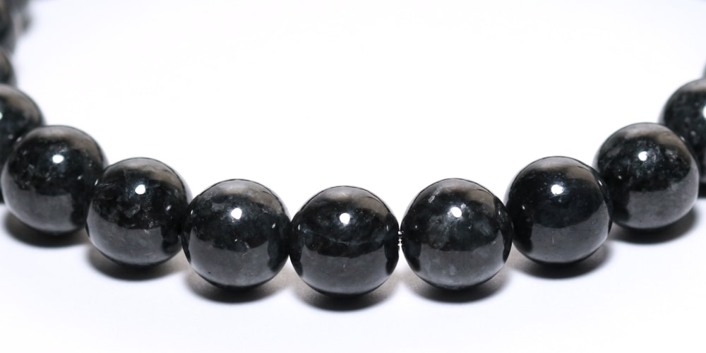 高品質]ミャンマー産天然黒翡翠ブレスレット（約8mm玉） - 埼玉県吉川