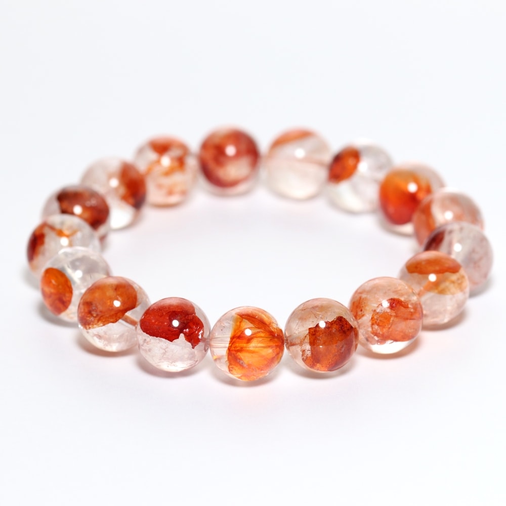 高品質]ライモナイトインクォーツブレスレット（約12mm玉） - 埼玉県