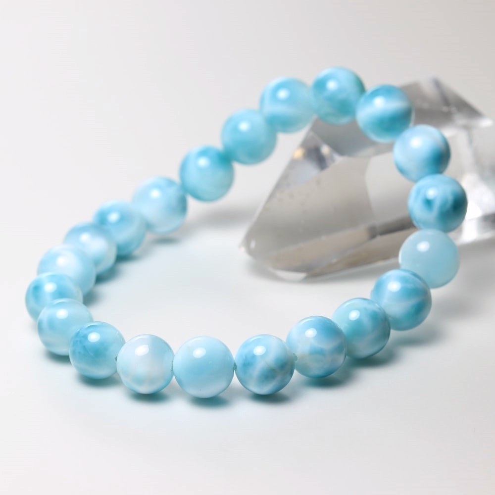 高品質++]ラリマーブレスレット（約9.5mm玉） - 埼玉県吉川市の天然石