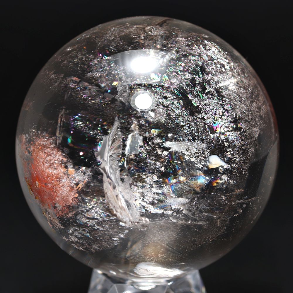 高品質]マダガスカル産ライモナイトインアイリスクォーツスフィア