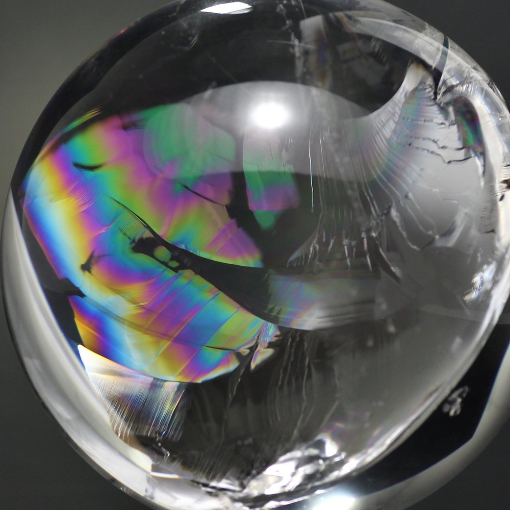 トップクォリティ]レインボー水晶玉/アイリスクォーツスフィア（丸玉