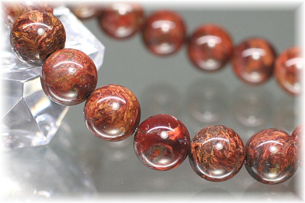 ナミビア産]レッドピーターサイトブレスレット（約10mm玉） - 埼玉県
