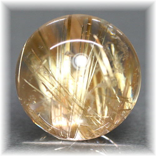 超絶綺麗✨40mm ゴールドタイチンルチルクォーツ 丸玉 スフィア 金針