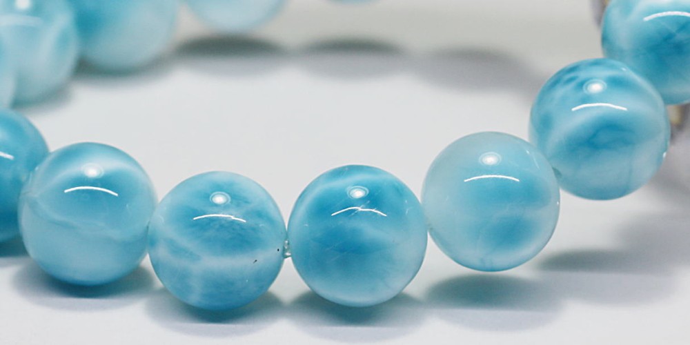 トップクォリティ]ラリマーブレスレット（約11.5mm玉） - 埼玉県吉川市