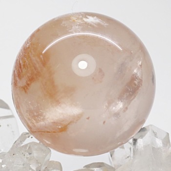 高品質]セリサイトインスターローズクォーツ丸玉/スフィア（球体直径