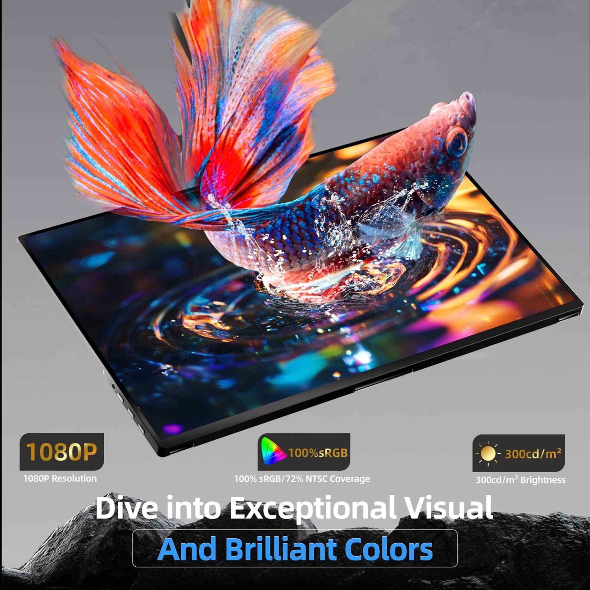 18.5インチ FHD 1080P 100% sRGB ポータブルモニター - 高品質ディスプレイ