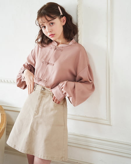 サテンチャイナシャツ＋台形スカート／SET｜INGNI(イング) 公式通販