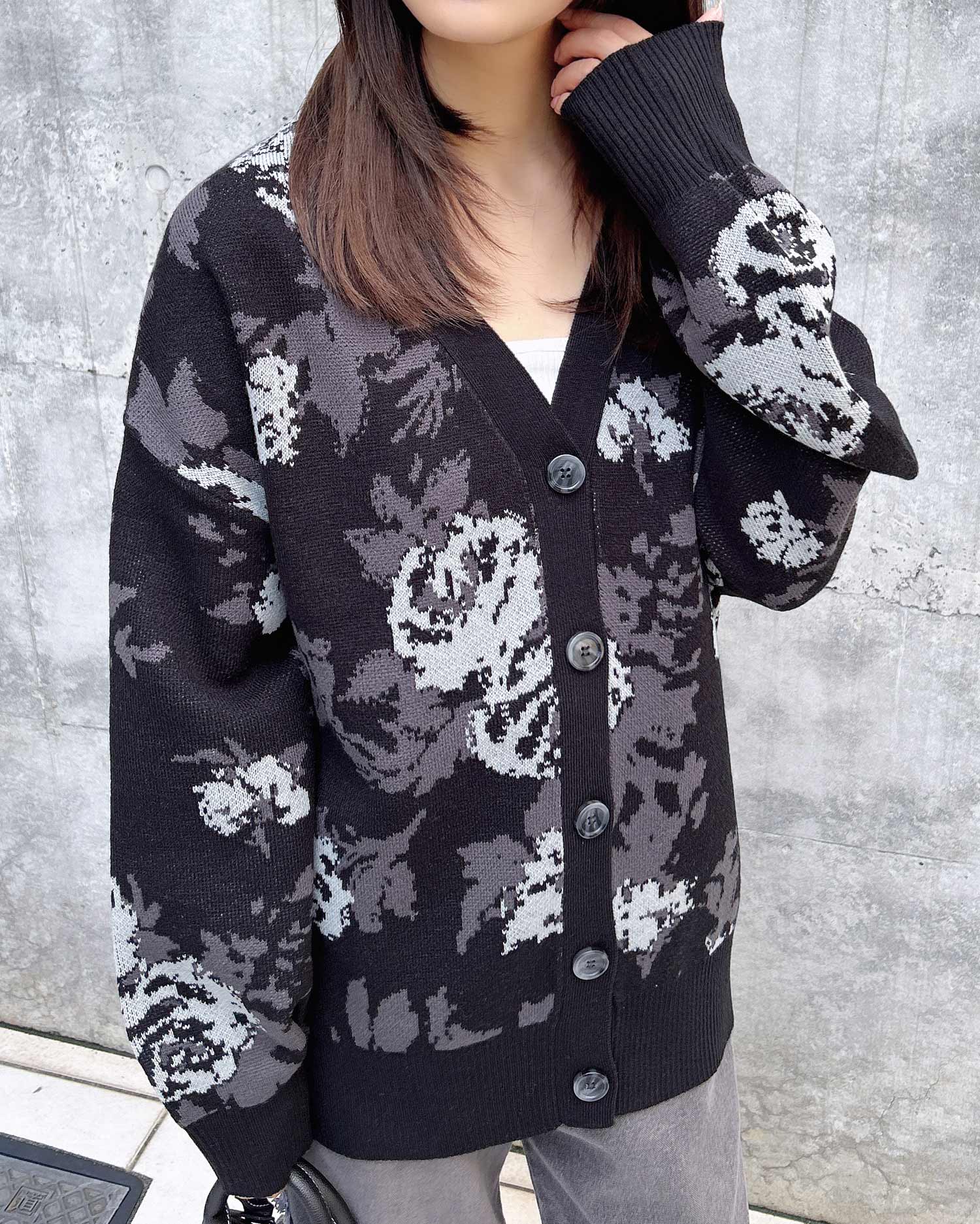 フラワージャガードニットカーディガン｜INGNI(イング) 公式通販