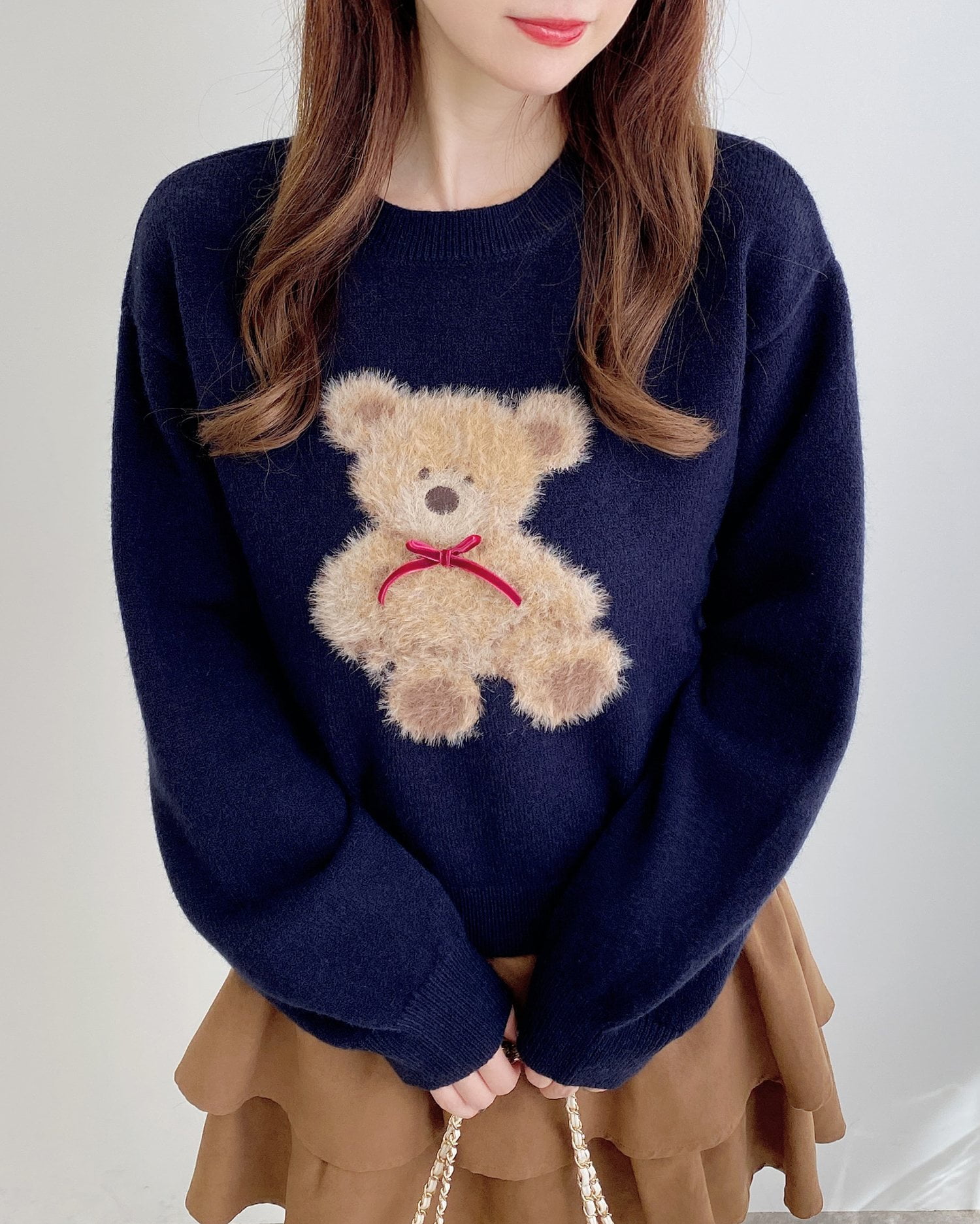 3／4 2時までの限定価格】もちもちフェザーベアニットプルオーバー