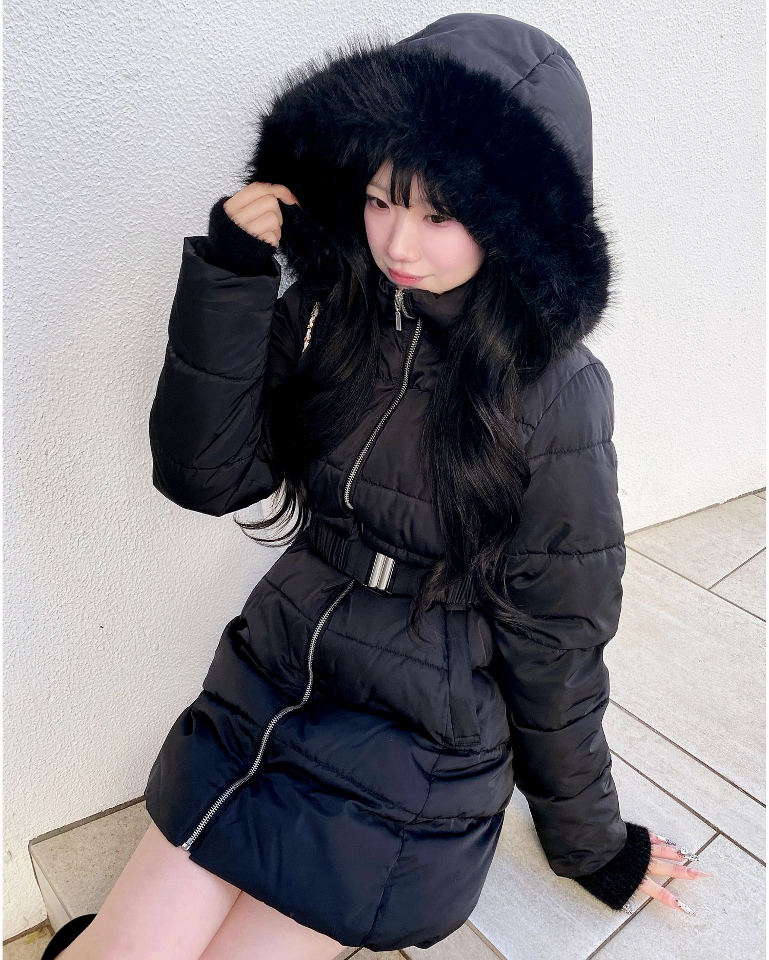 ファーフード付ウエストベルトエコダウンコート｜INGNI(イング) 公式