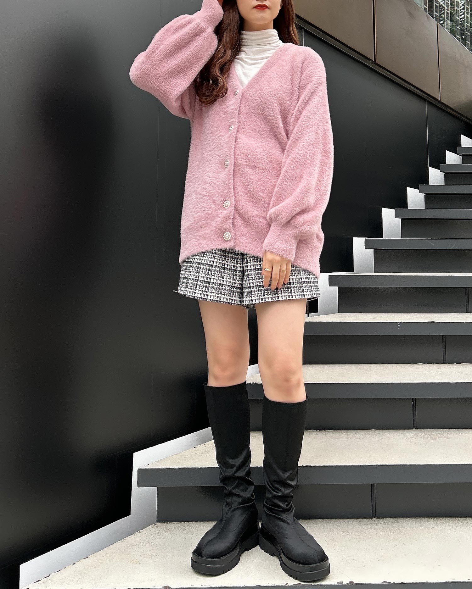 フェザーヤーン／ミドル丈ニットカーディガン｜INGNI(イング) 公式通販