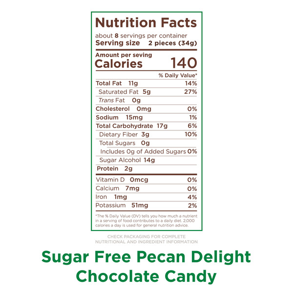 Russell Stover Sugar Free Pecan Delight Chocolate Candy Same-Day