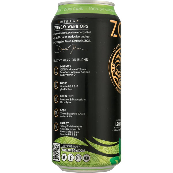 ZOA Energy Drink, Lemon Lime Same-Day Delivery or Pickup