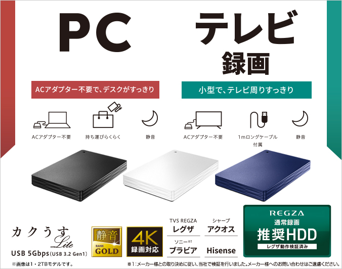 HDPH-UTVシリーズ | USB 5Gbps（USB 3.2 Gen1）対応 ポータブル