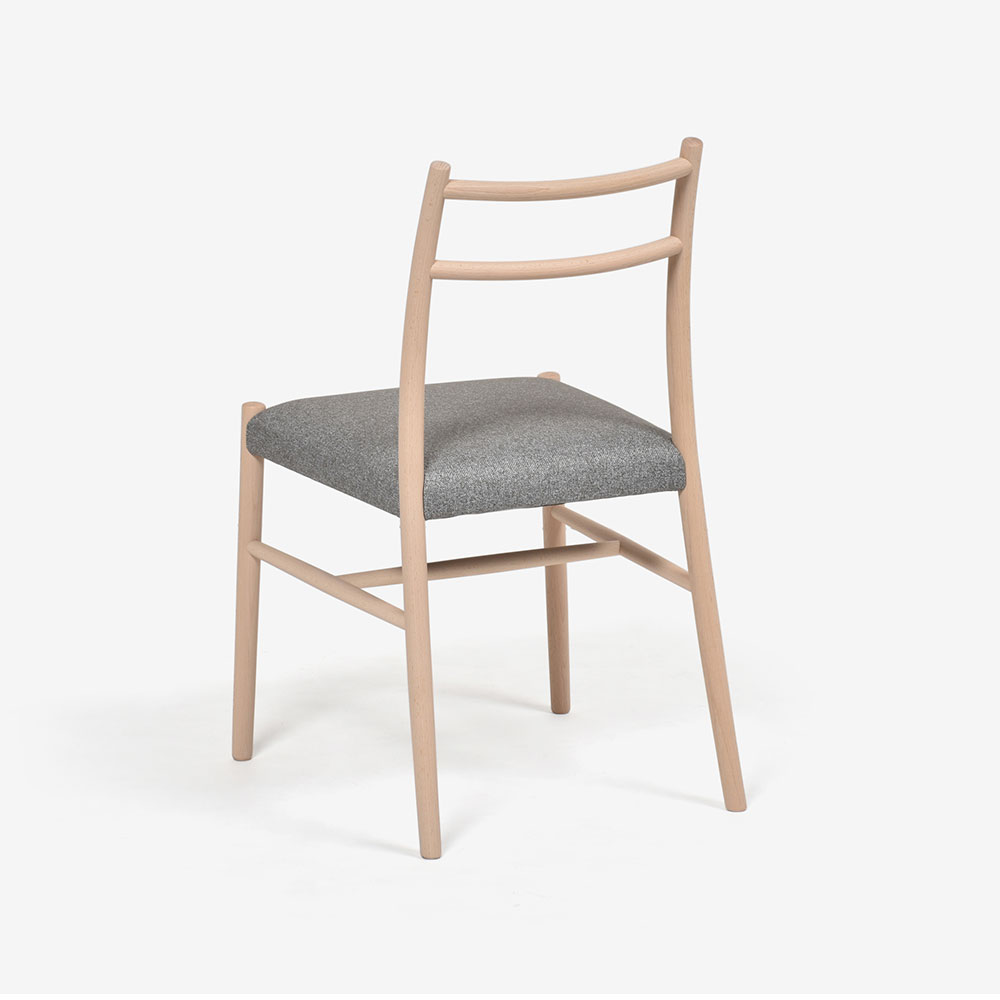 秋田木工 ダイニングチェア「ルフト S」ブナ材白木塗装 張地 布ルール