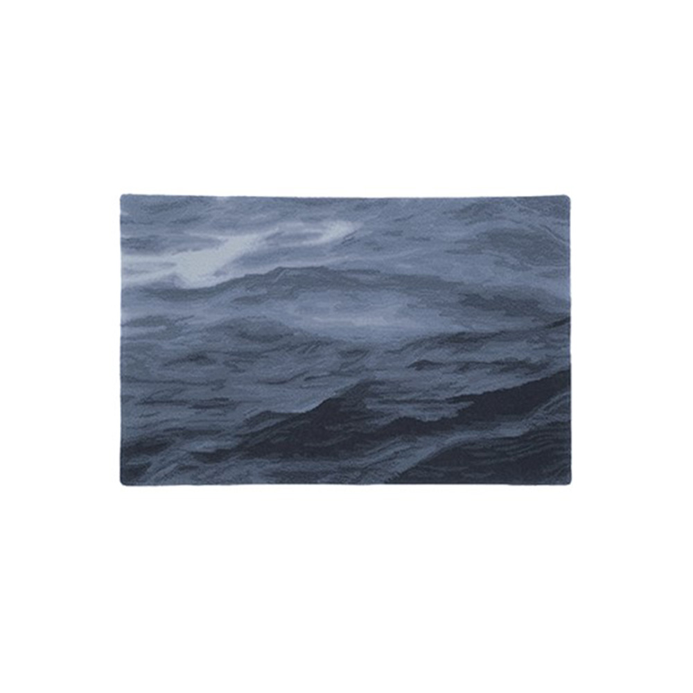 山形緞通 手刺緞通「UMI」Mサイズ（幅140x長さ200cm）クールグレー防炎