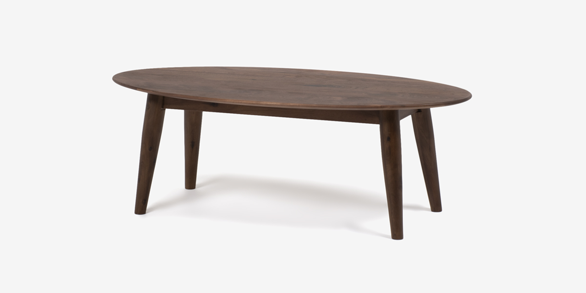 センターテーブル「シネマ2」楕円型 ウォールナット材【セール対象品の