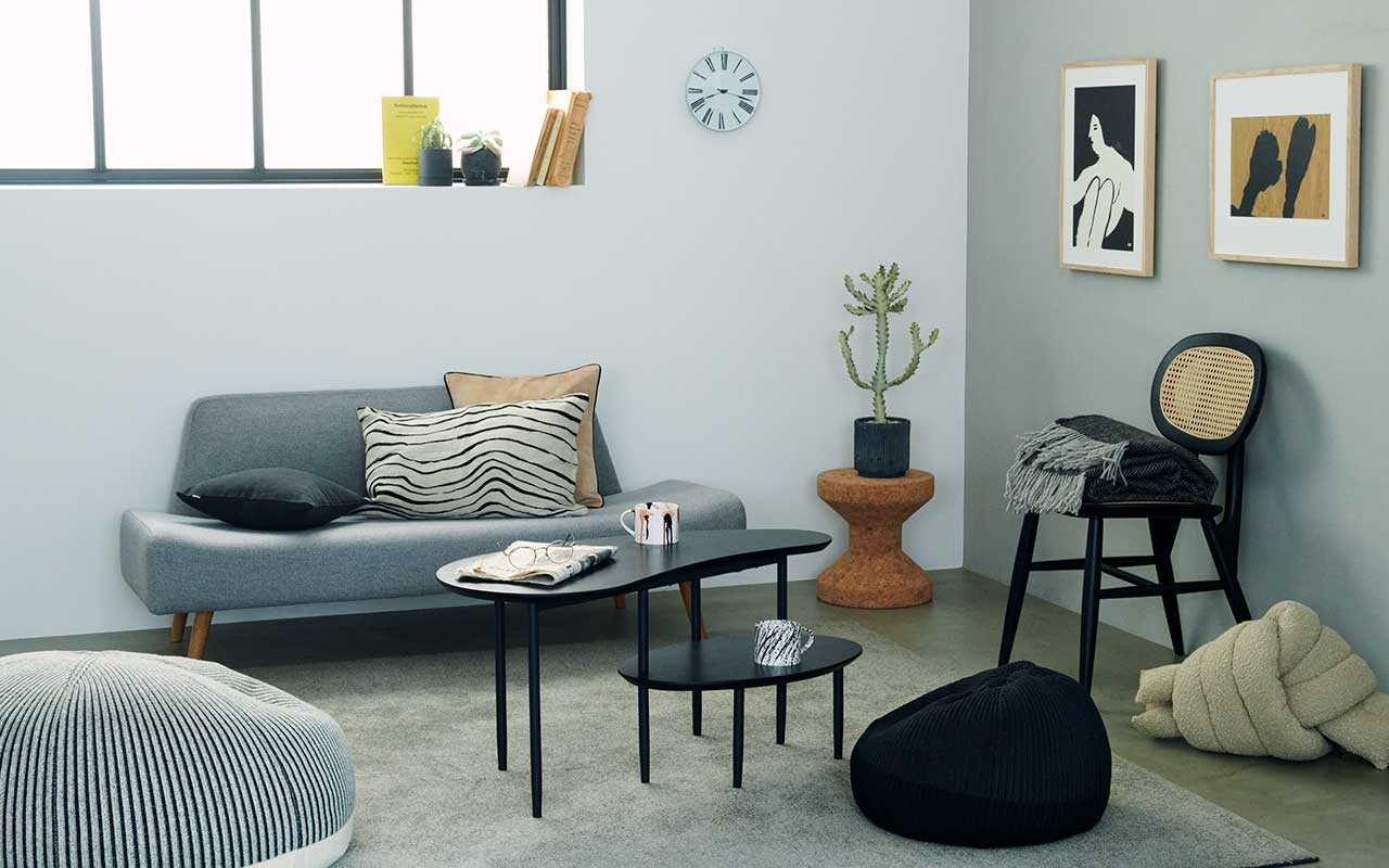 PUUF White×Black MIX｜1人掛け｜IDEE SHOP Online