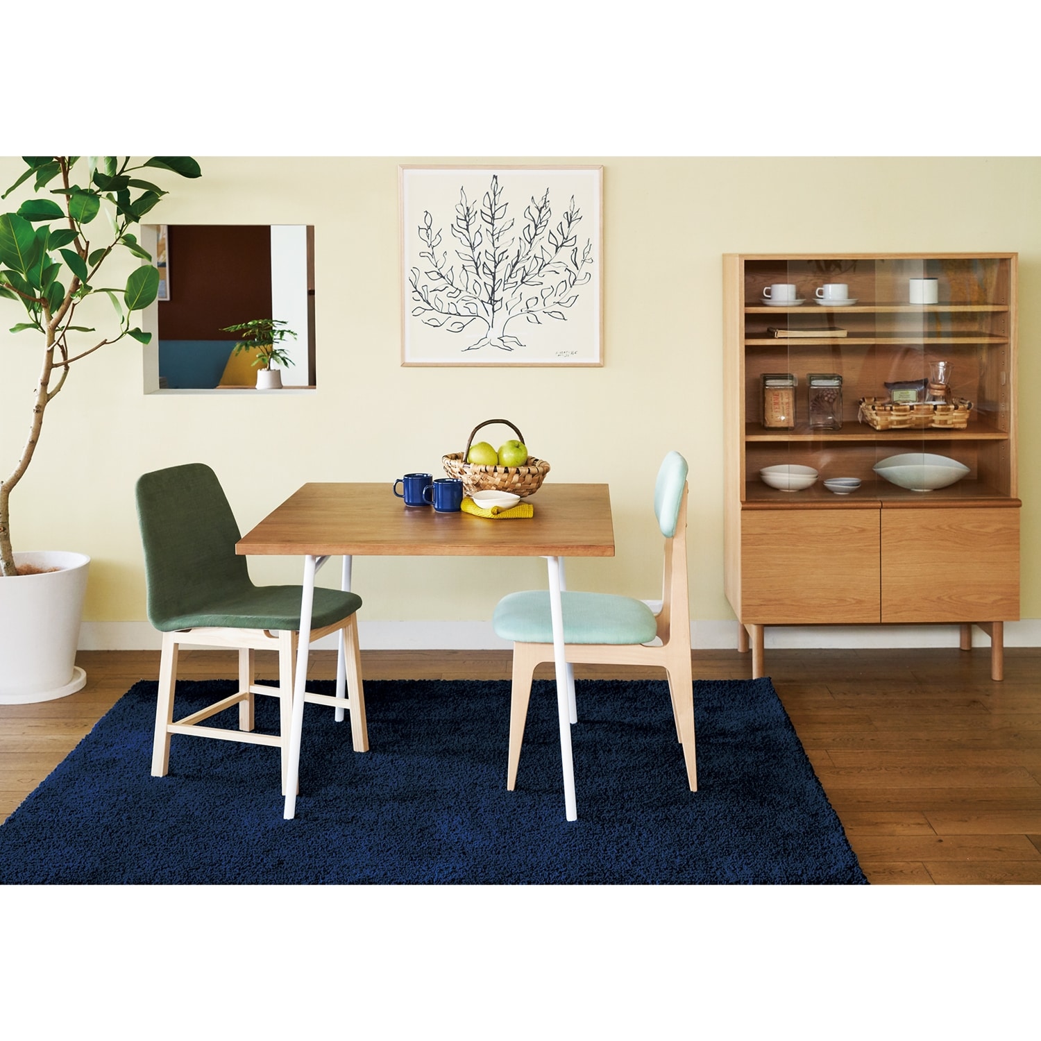 ラグ Fioriウールフェルト15 長方形150×200cm ネイビー｜ラグ一覧