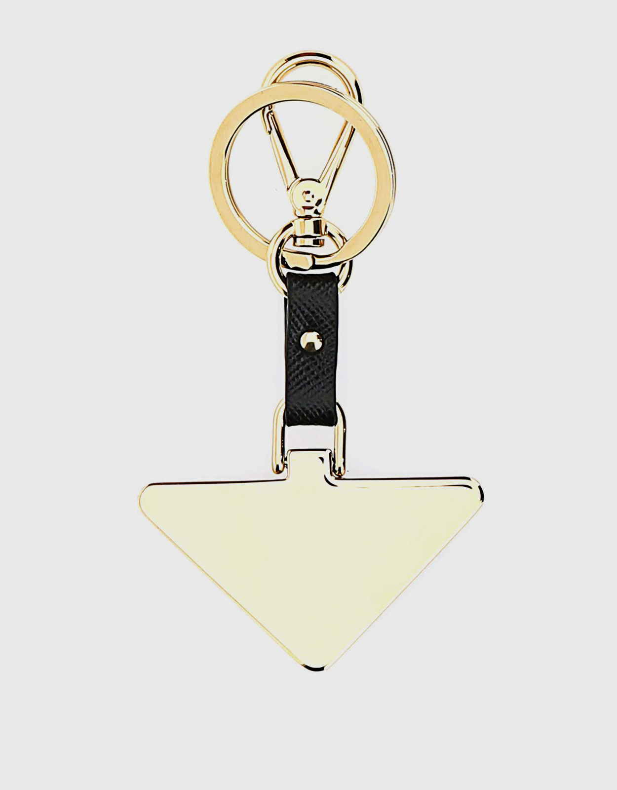 Prada Logo Metal And Leather Key Ring (Keychains and Bag Charms