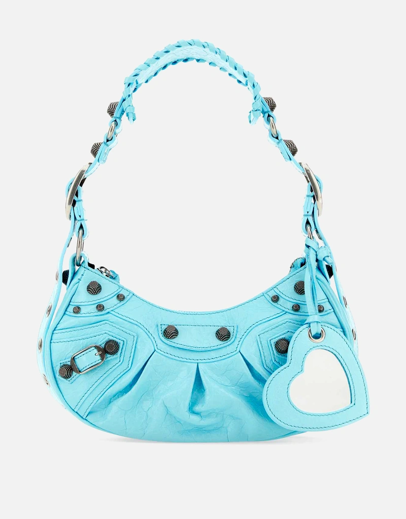 Balenciaga ライトブルーナッパレザールカゴールXSショルダーバッグ