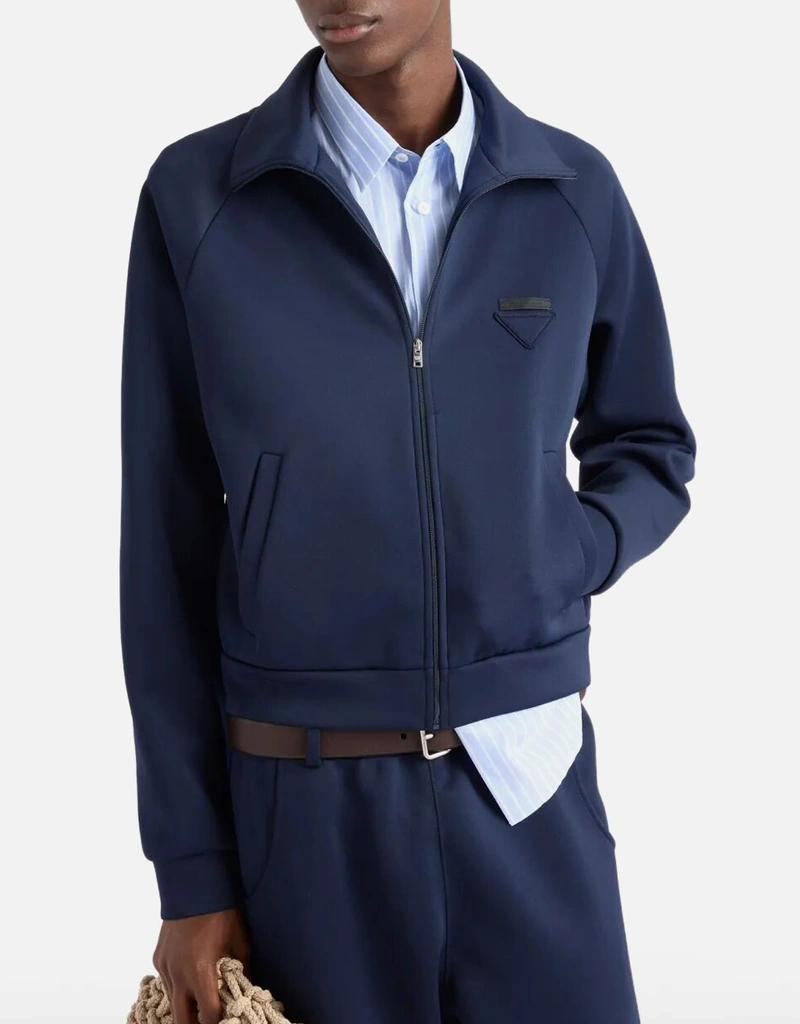 Prada Men's Zippered Technical Fabric Jacket (Clothing,Coats and