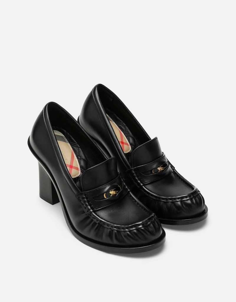 Burberry Cadet black leather loafers with heel (All New In) IFCHIC.COM