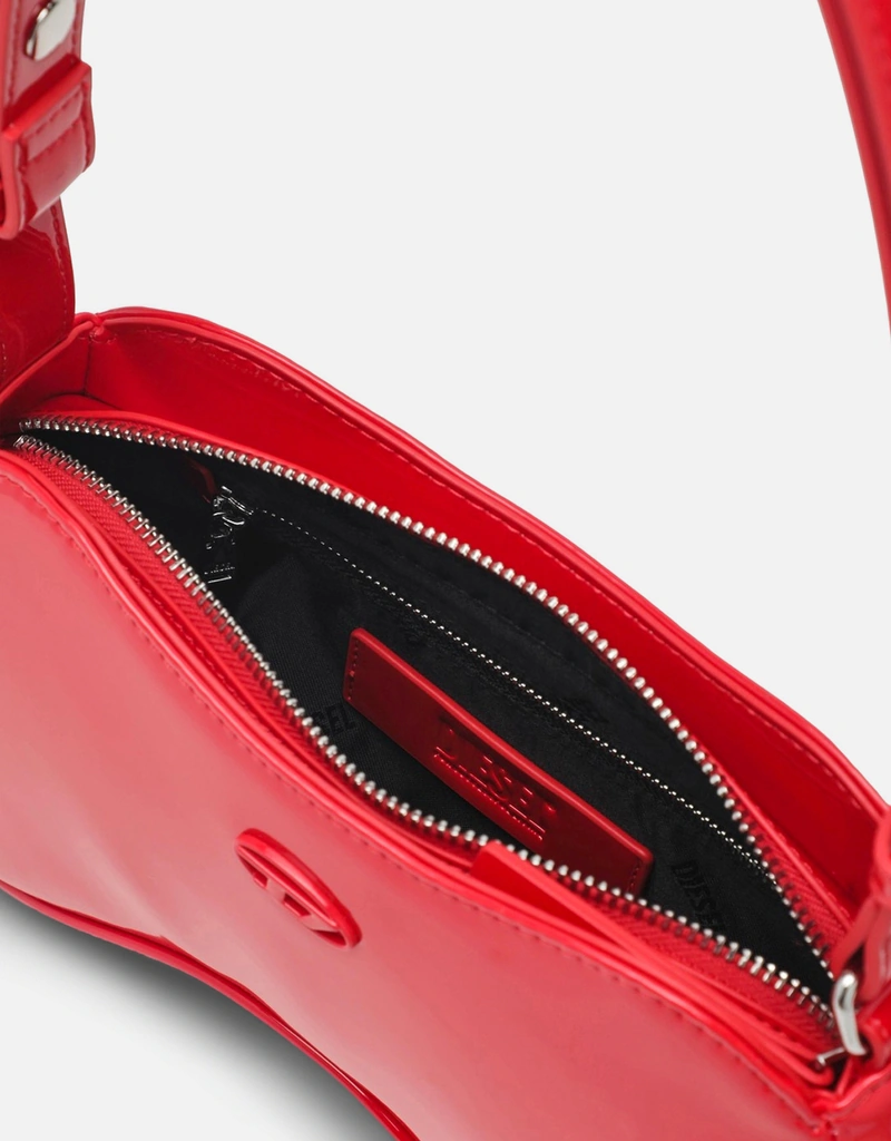 Diesel Double-D patent leather shoulder bag in red (All New In