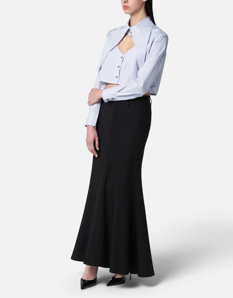 Vivienne Westwood コットンオーバーサイズカラードクロップドシャツ