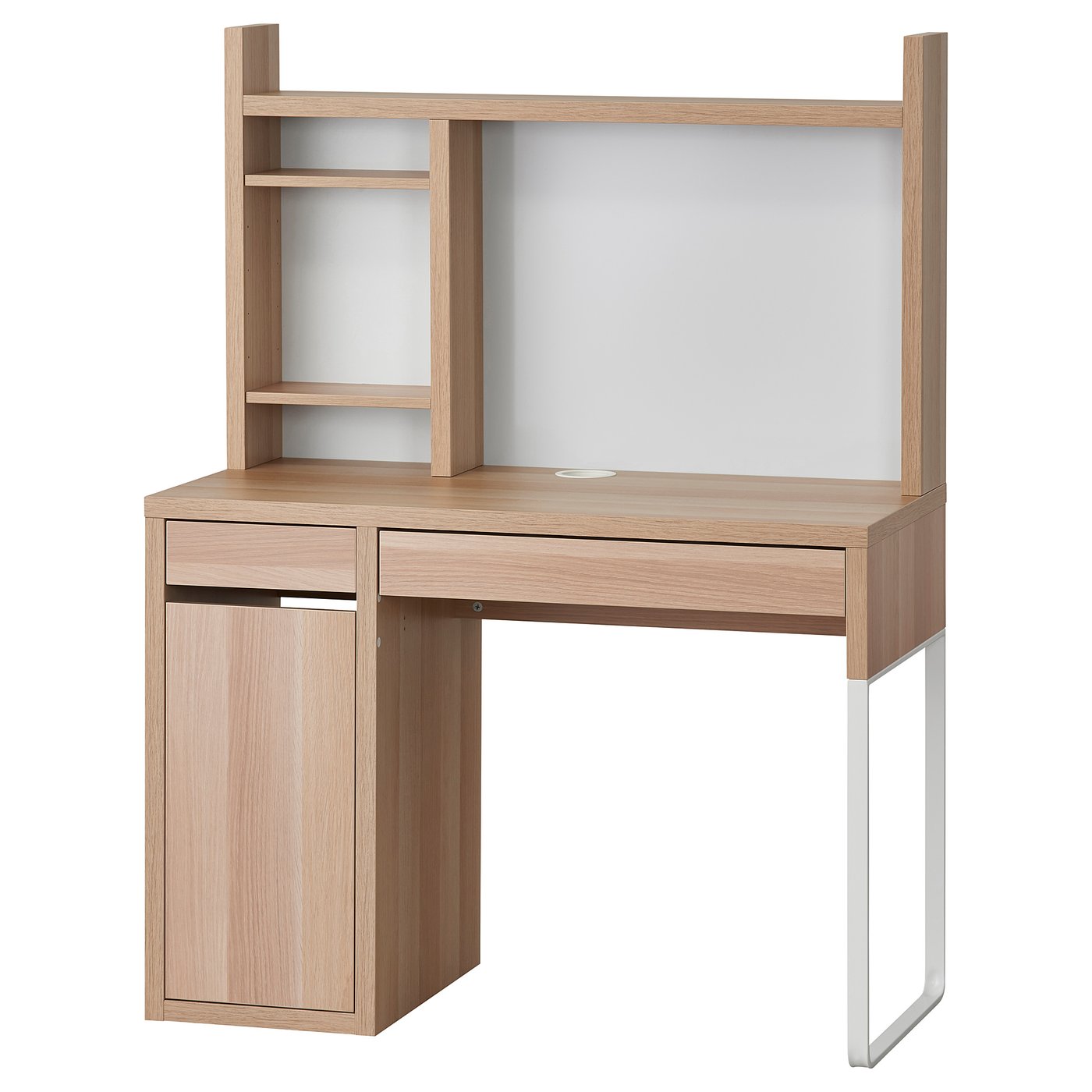 MICKE workstation, white stained oak effect, 105x50 cm - IKEA