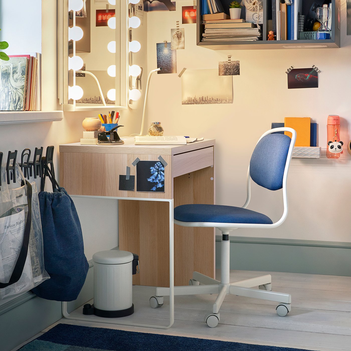 MICKE ミッケ デスク, ホワイトステインオーク調, 73x50 cm - IKEA