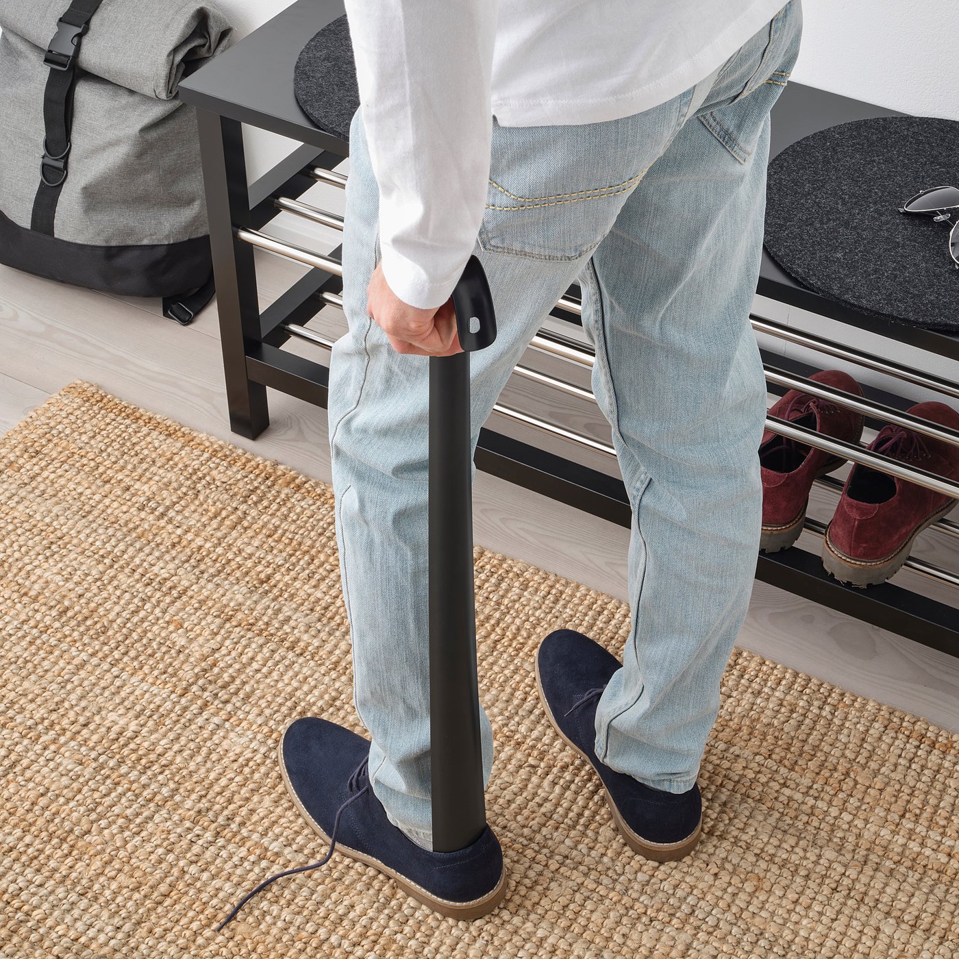 OMTÄNKSAM オムテンクサム 靴べら, チャコール - IKEA