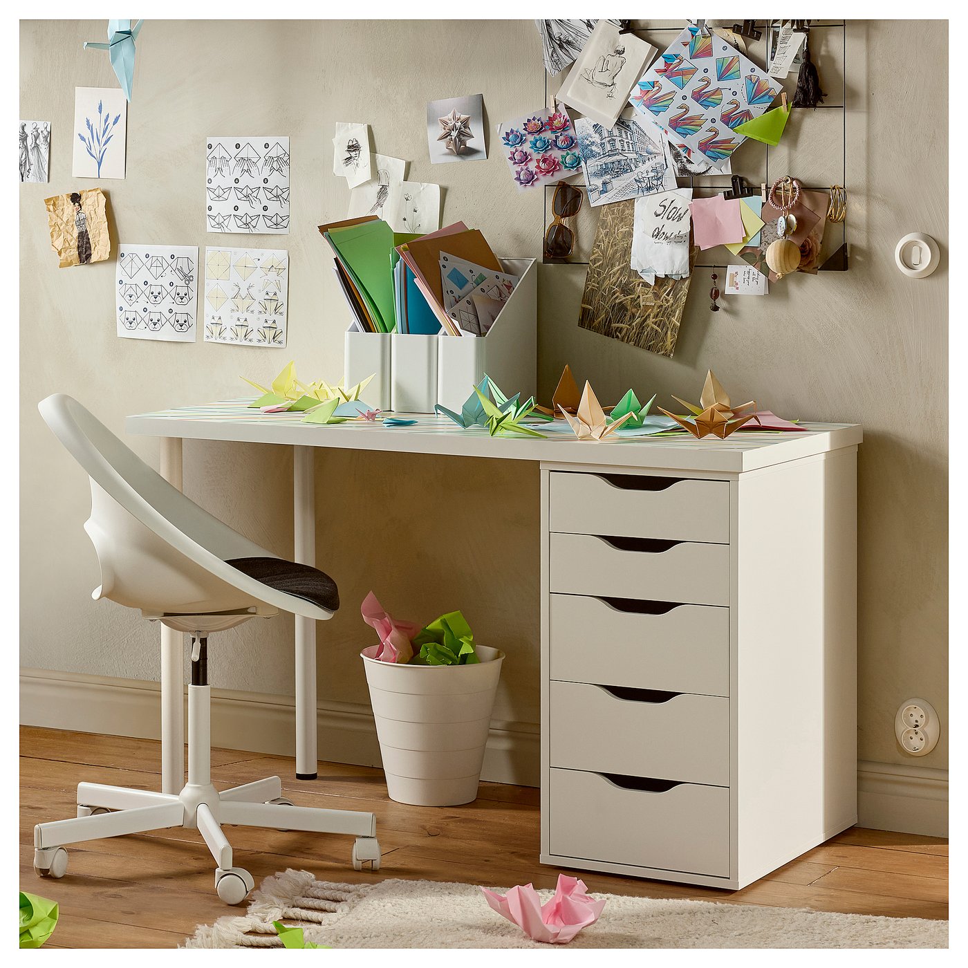 説明文必読 IKEA デスク 5段引き出し付き IKEA 購入 デスクと引き出し