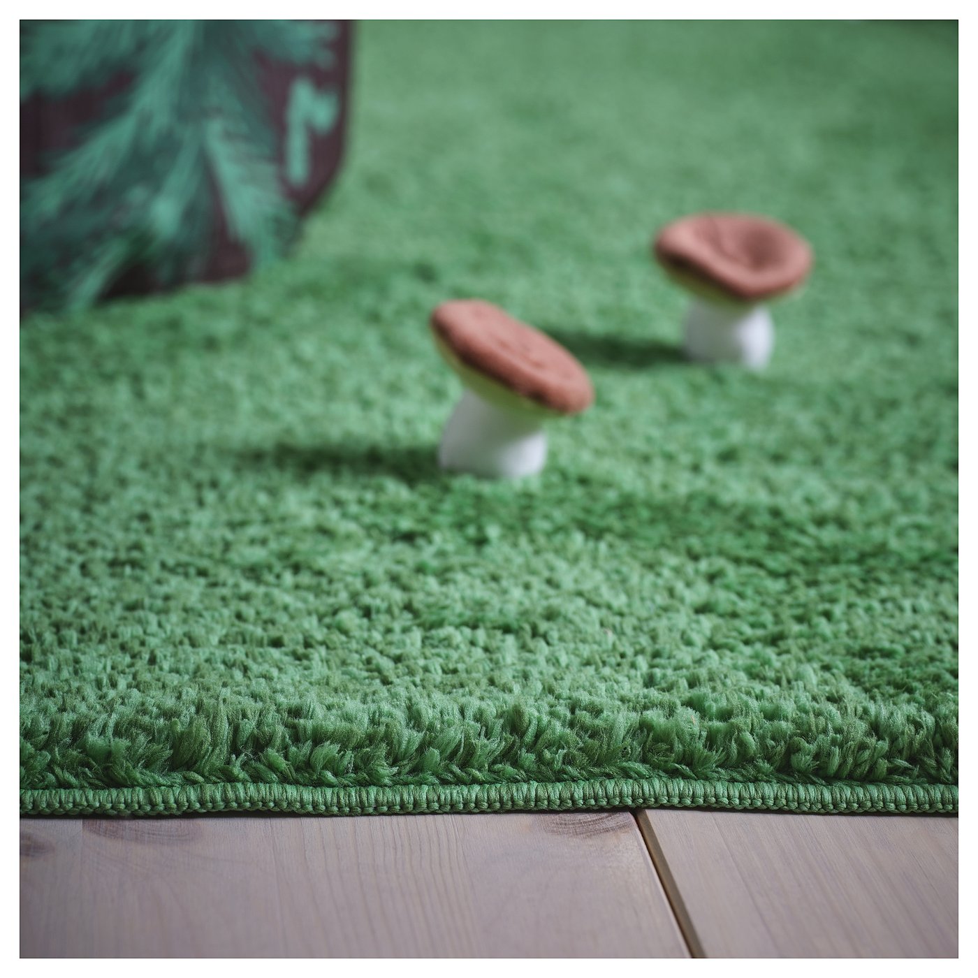 SKOGSDUVA スコグスデューヴァ ラグ パイル長, グリーン, 133x160 cm