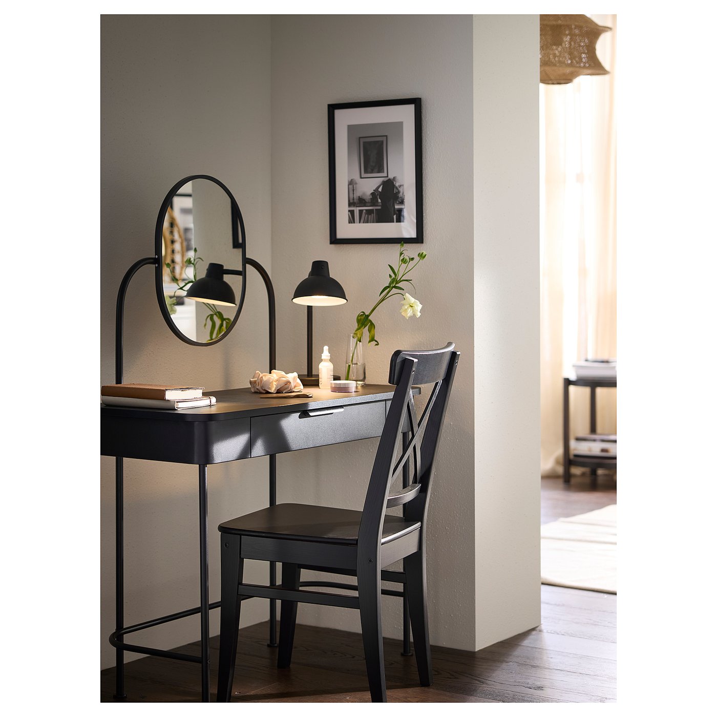 GRÅFJÄLLET dressing table, anthracite, 393/8x161/2