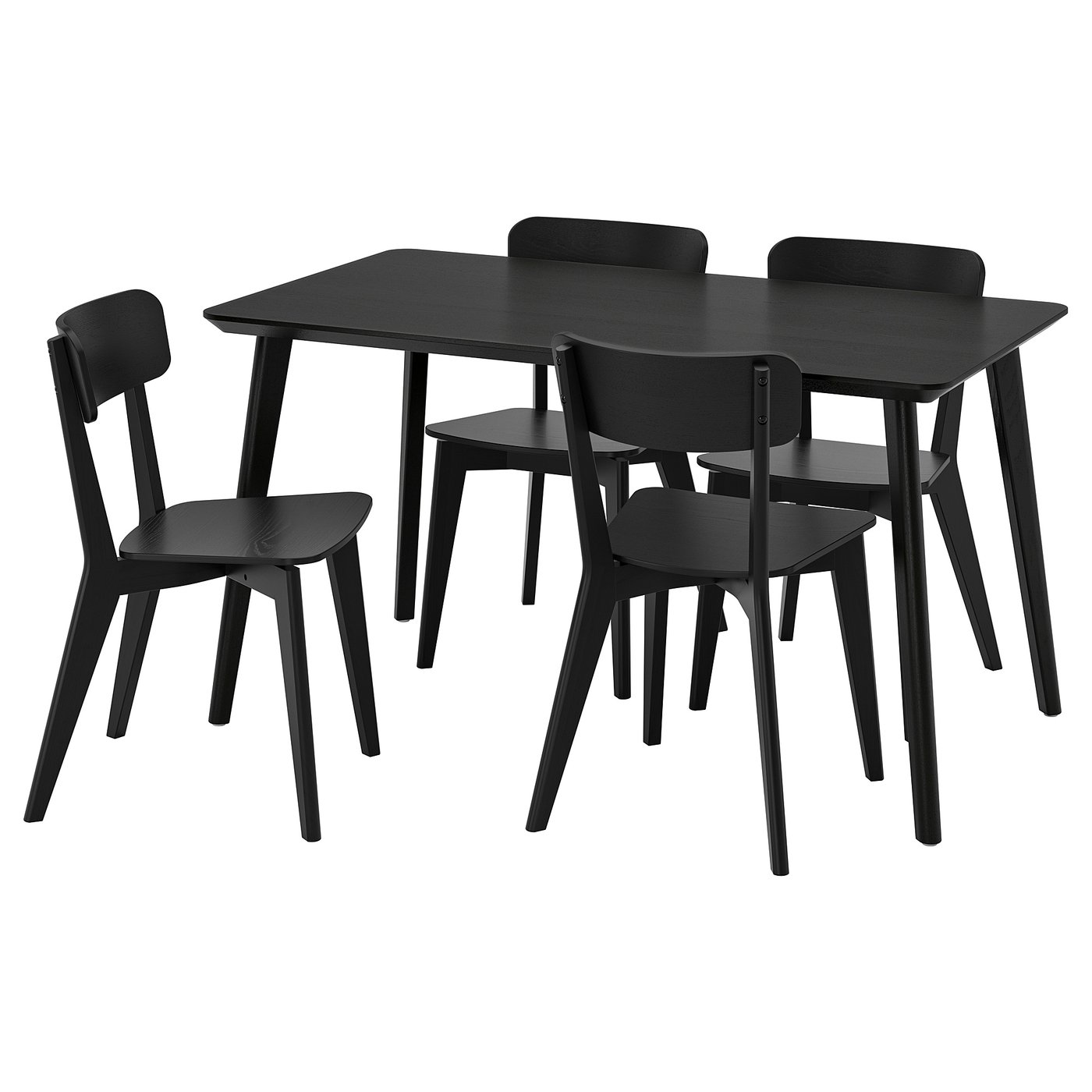 LISABO / LISABO table and 4 chairs, black/black, 551/8x303/4