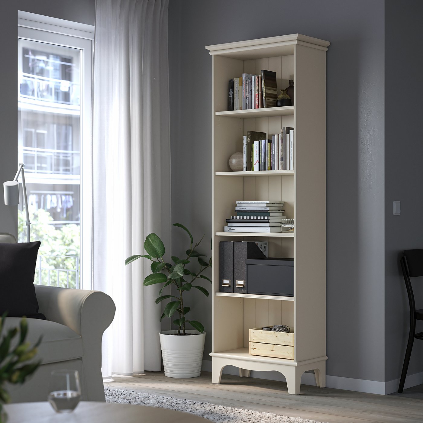 LOMMARP Bookcase, light beige, 25 5/8x78 3/8