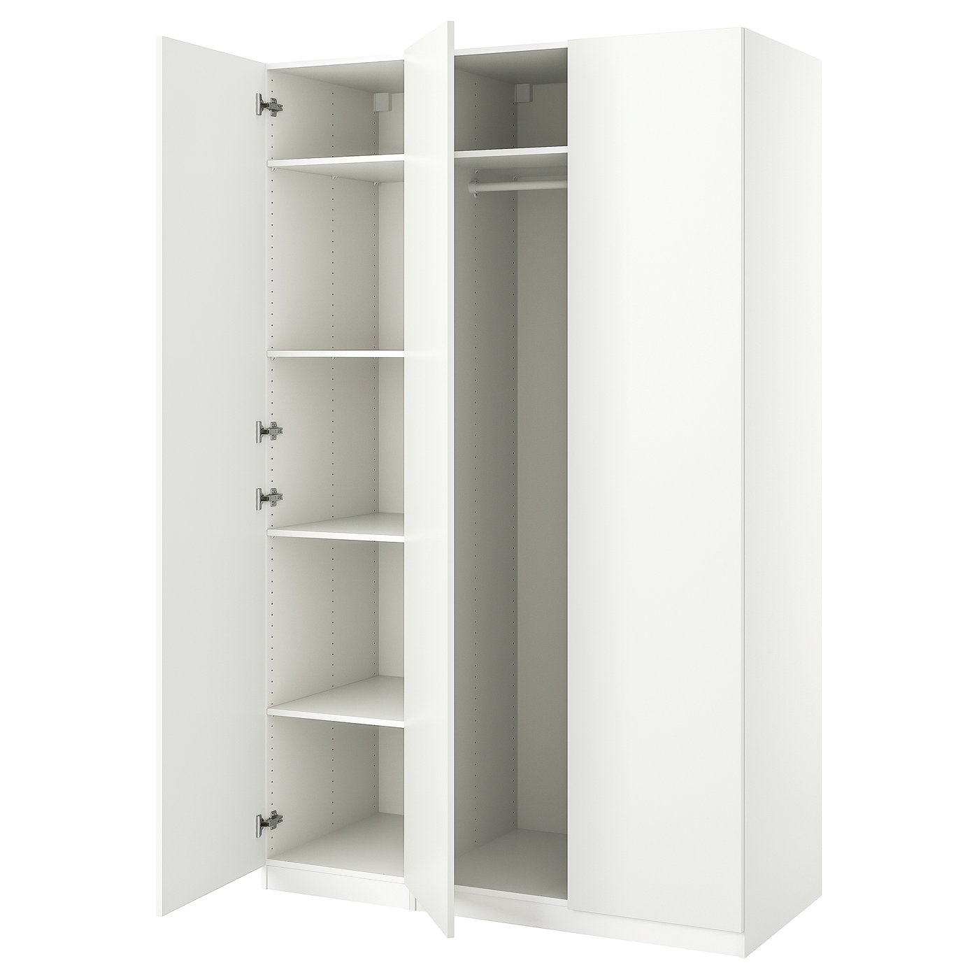 PAX / FORSAND wardrobe combination, white/white, 59x235/8x931/8