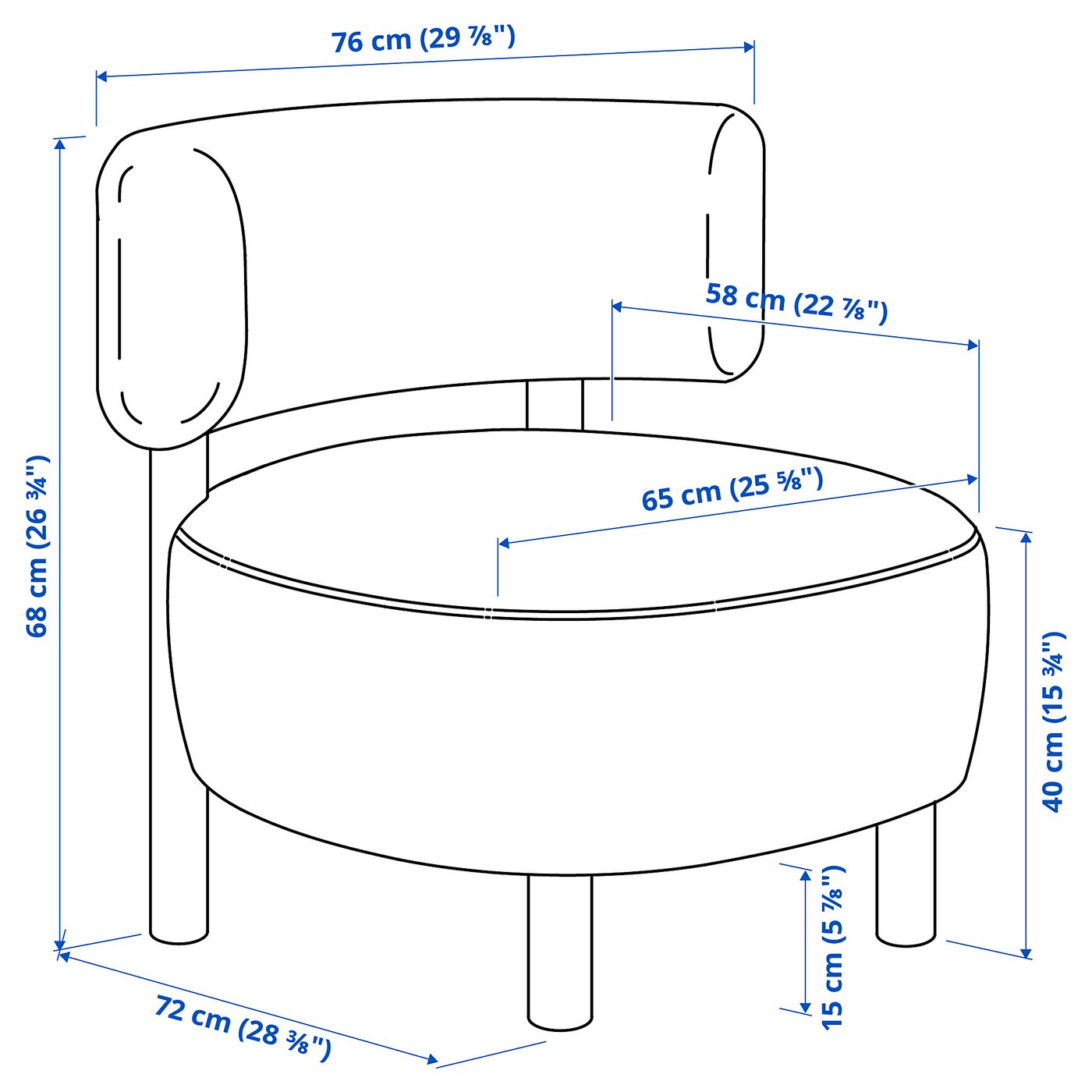STOCKHOLM 2025 armchair, Djurmo gray/white - IKEA