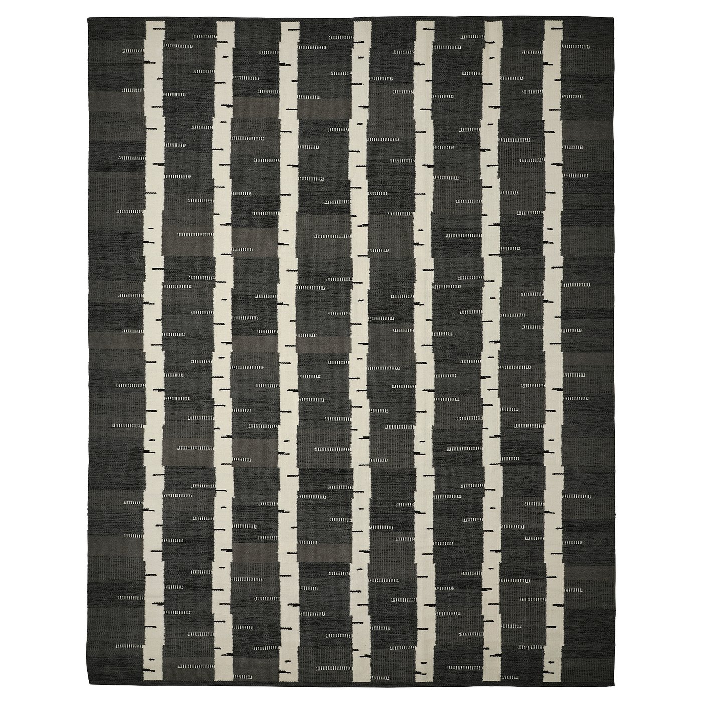 STOCKHOLM 2025 rug, flatwoven, gray/white/black handwoven, 7'10
