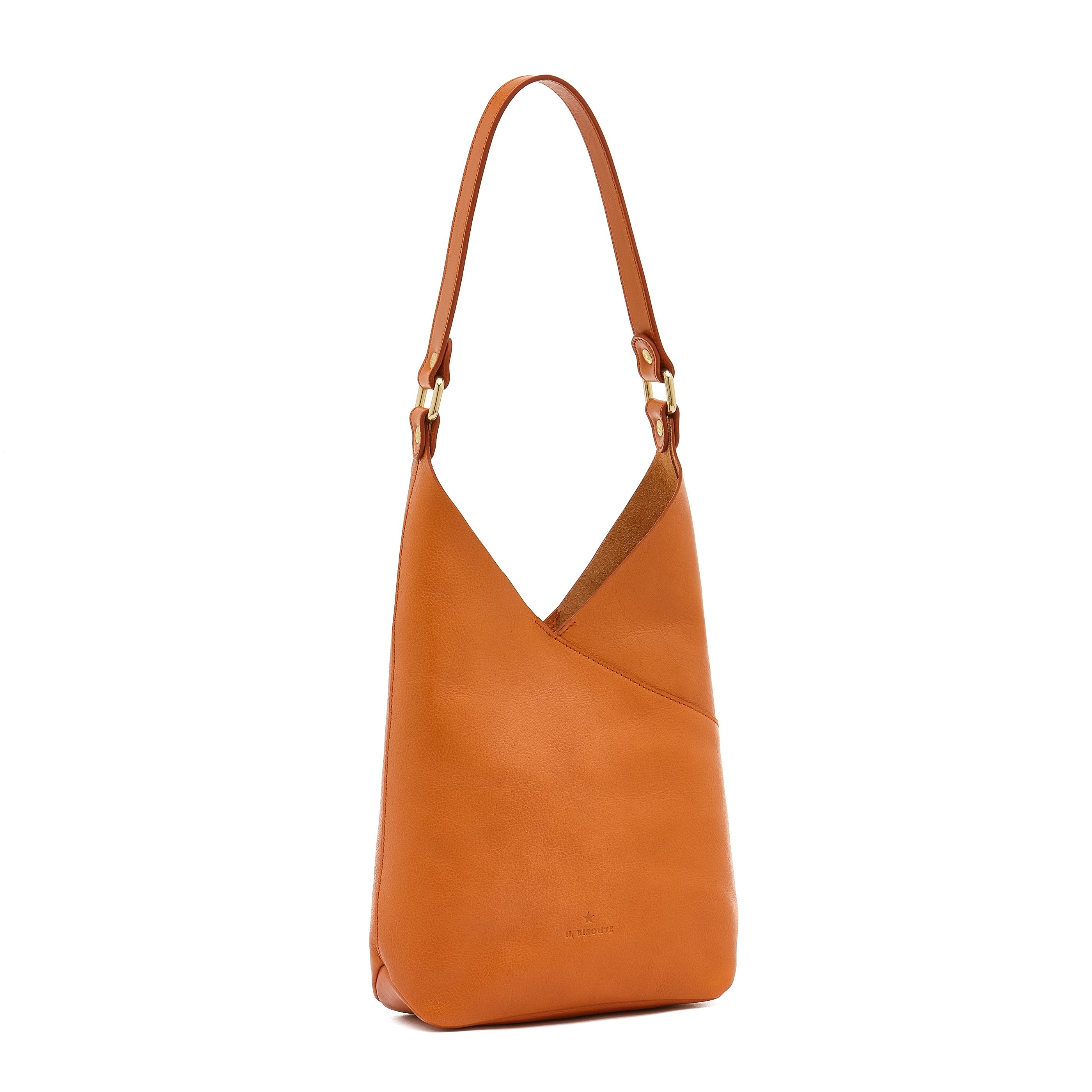 Malibu | Women's shoulder bag in leather color caramel – Il Bisonte