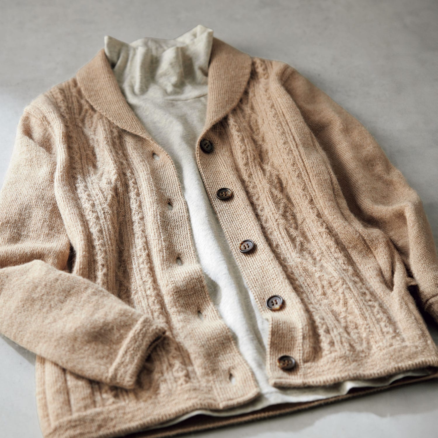 ベビーアルパカショール衿カーディガン 『着心地のいい服』通販ショップ