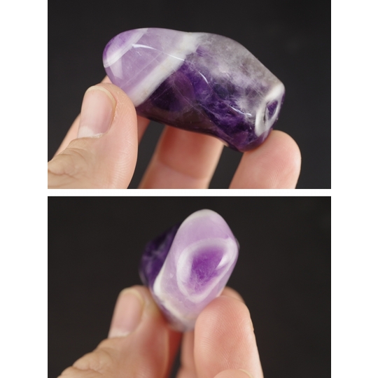 シェブロンアメジスト 原石磨き42g 天然石販売 名取貴石 天然石