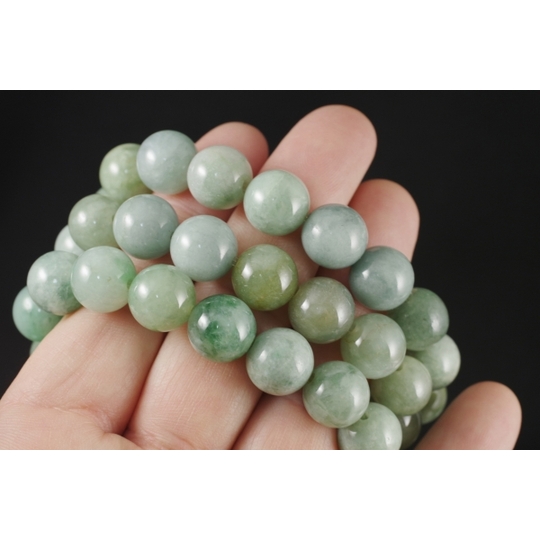 本翡翠12．5mm玉ゴムブレスレット 天然石ブレスレット販売 名取